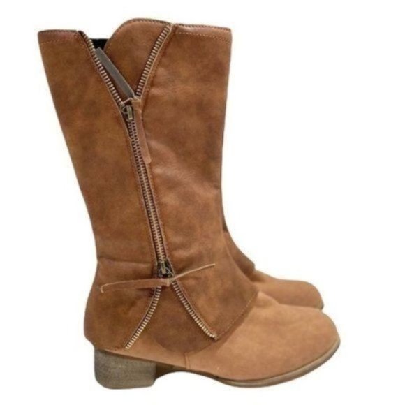 Women's Brown Cowboy Boots - Picture 1 of 4